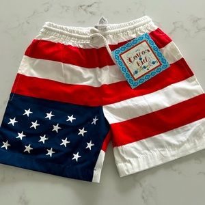 Cotton Kids American flag bathing suit NWT 3T